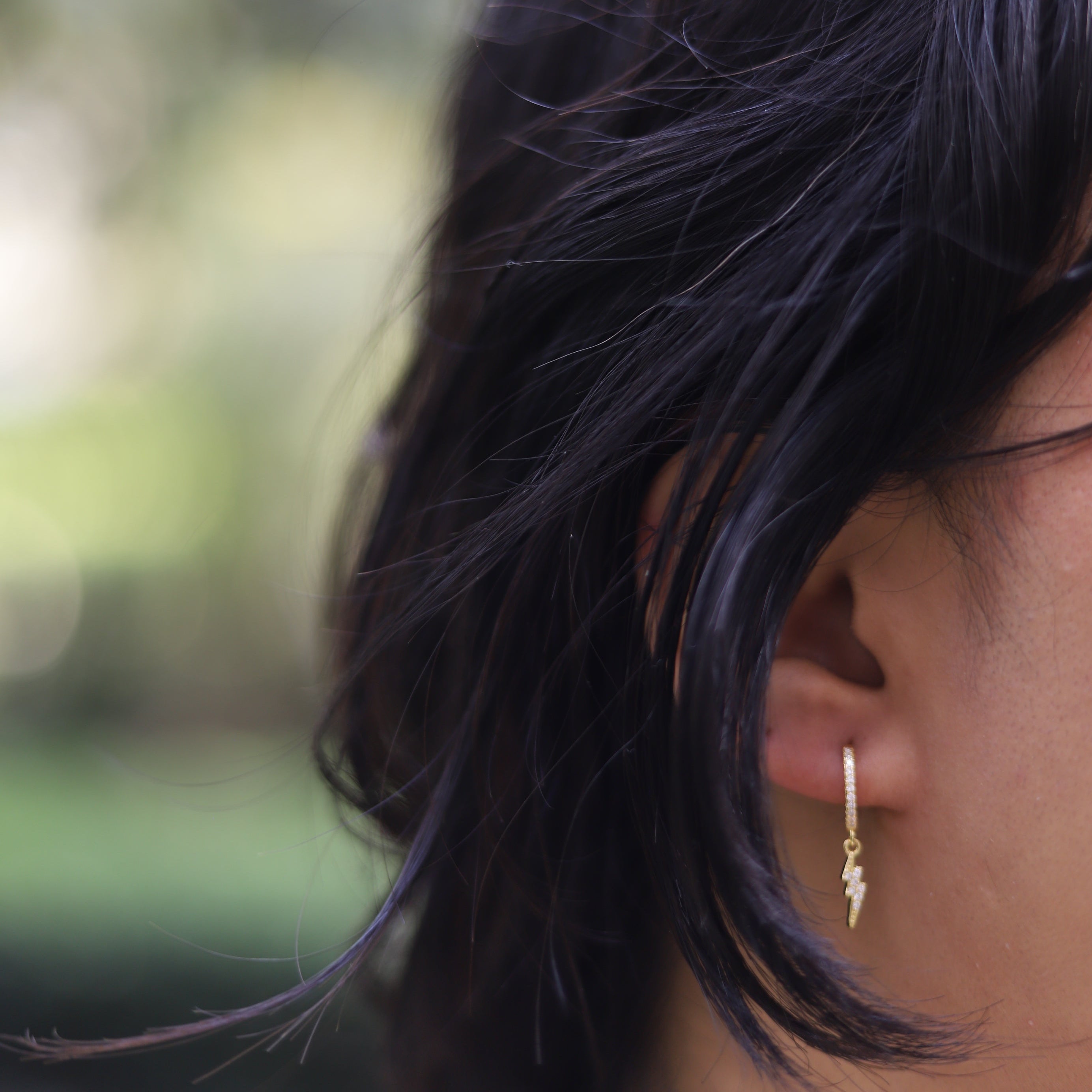 Lightning Bolt Charm Hoop