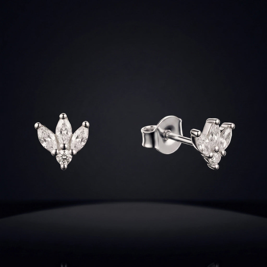 Zirconia Petal Trio Stud