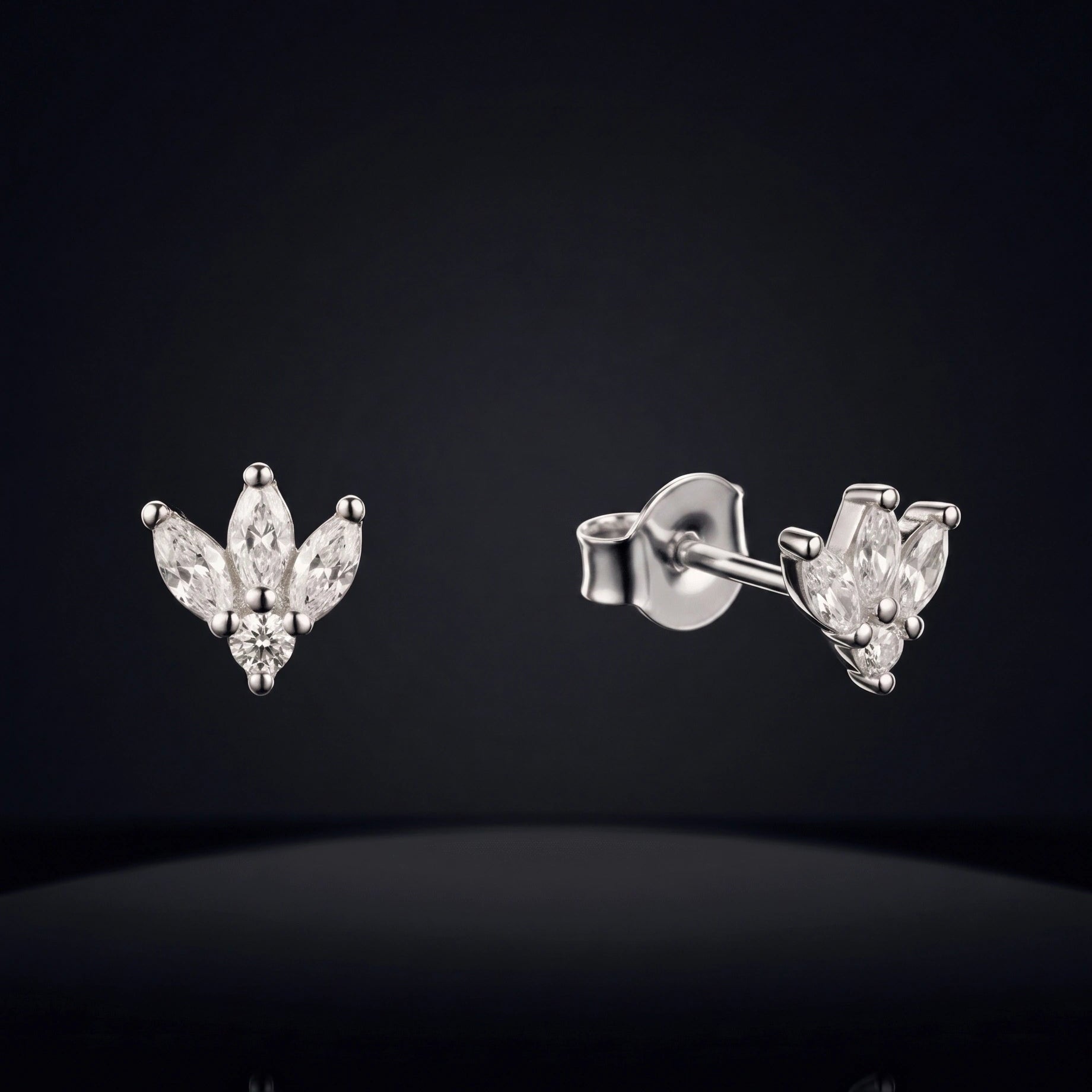 Zirconia Petal Trio Stud