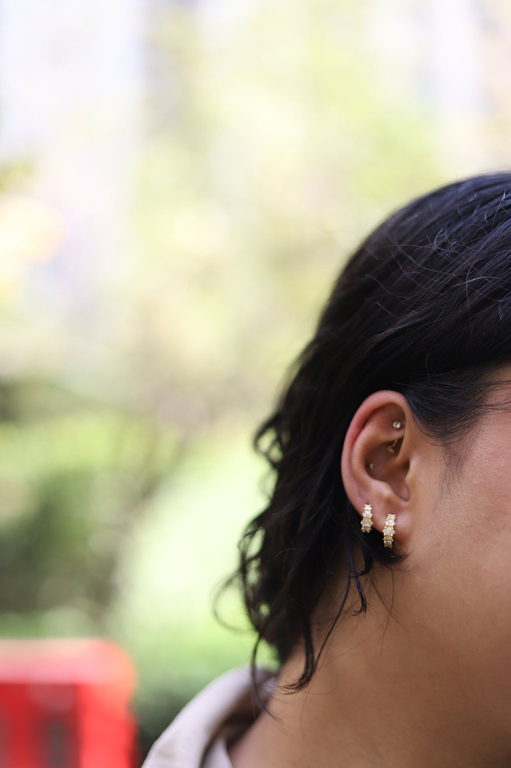 Luxury Marquise Stone Hoop Earrings