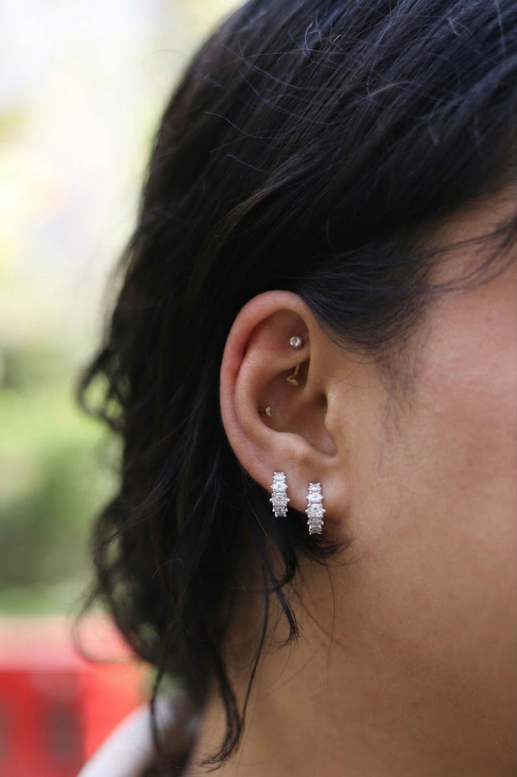 Luxury Marquise Stone Hoop Earrings