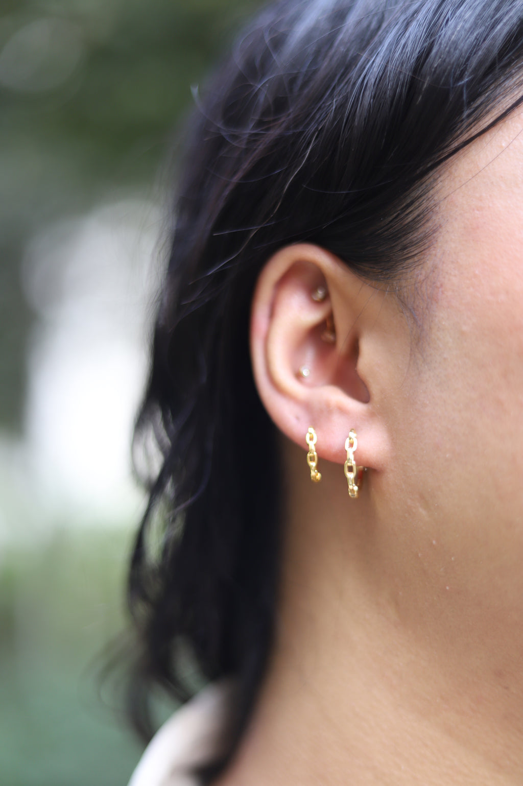 Chain Styled Hoop Earrings