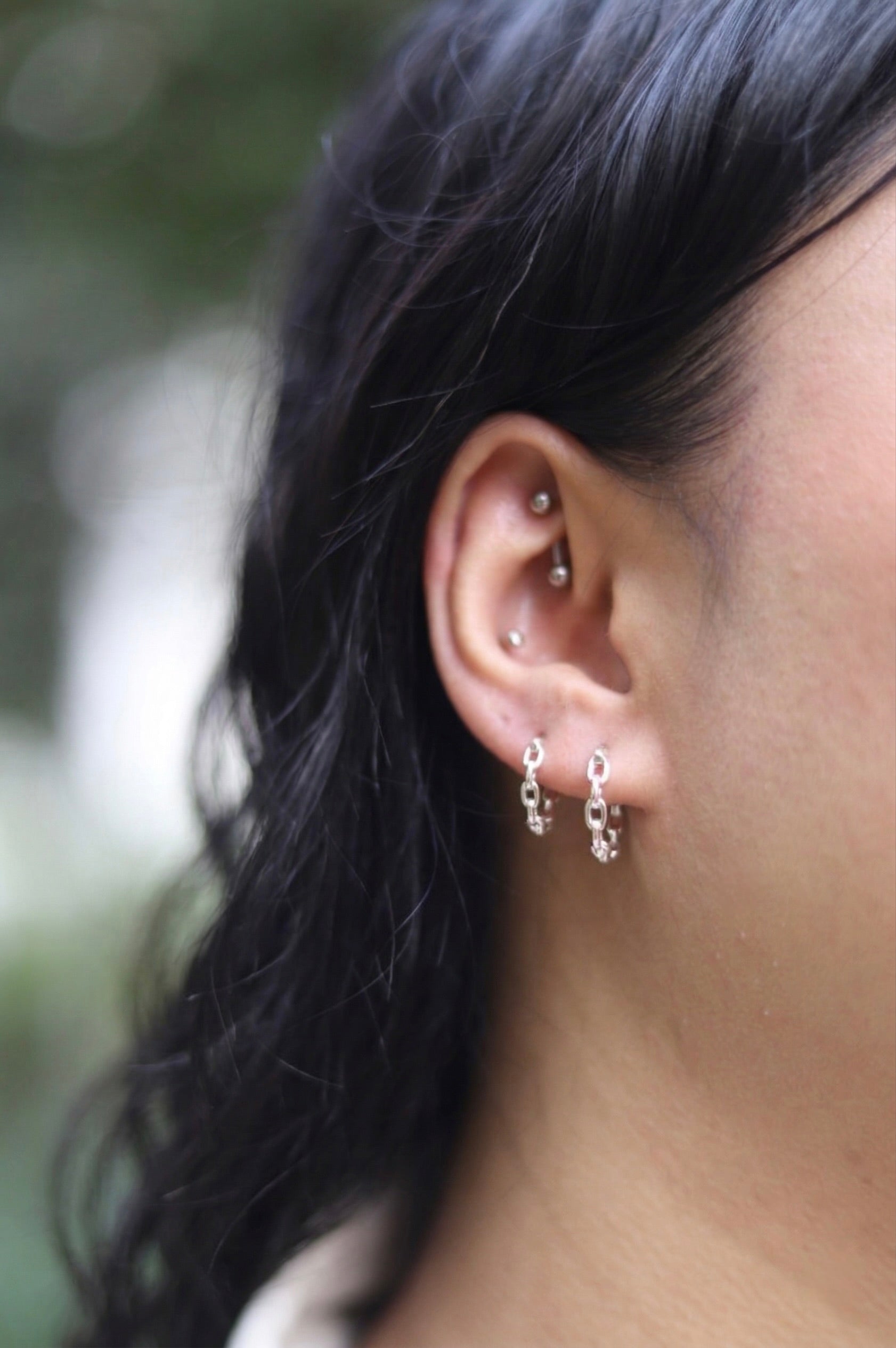 Chain Styled Hoop Earrings
