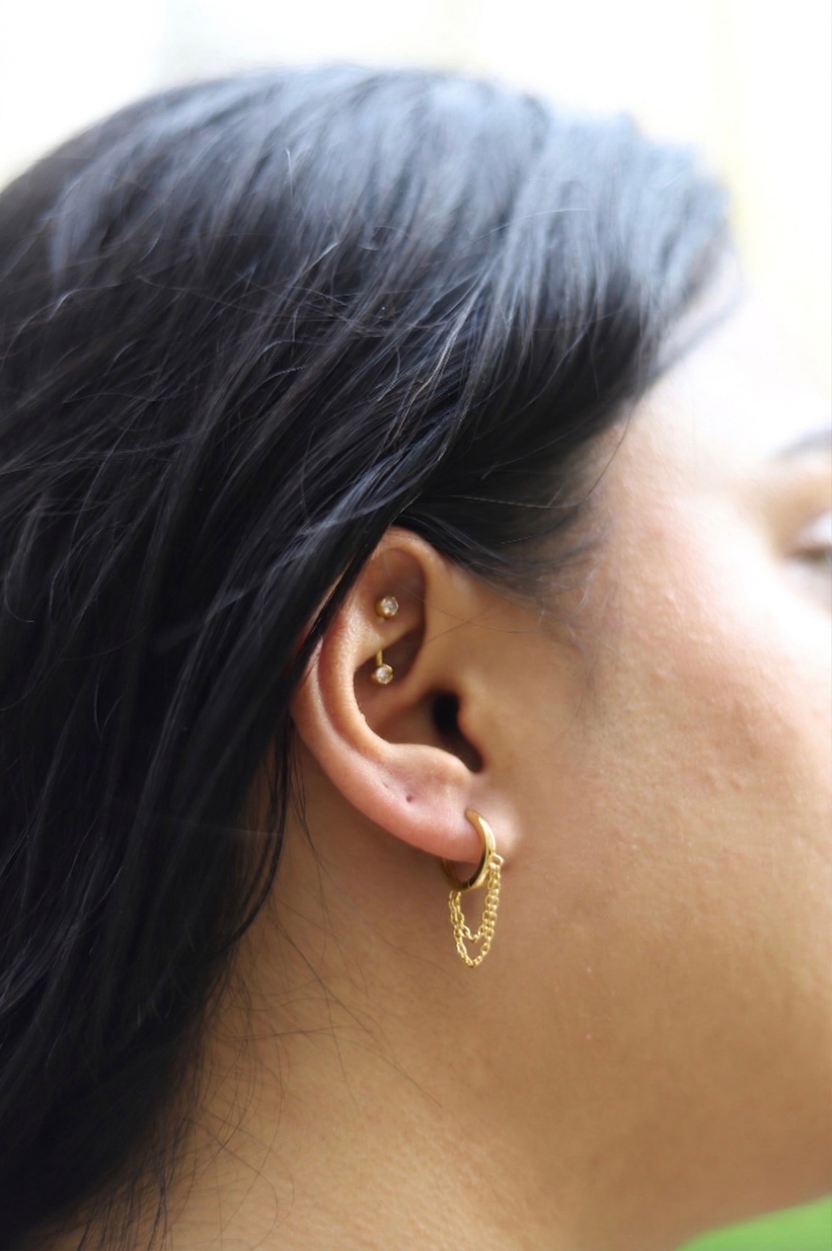Mini Chain Hoop Earrings