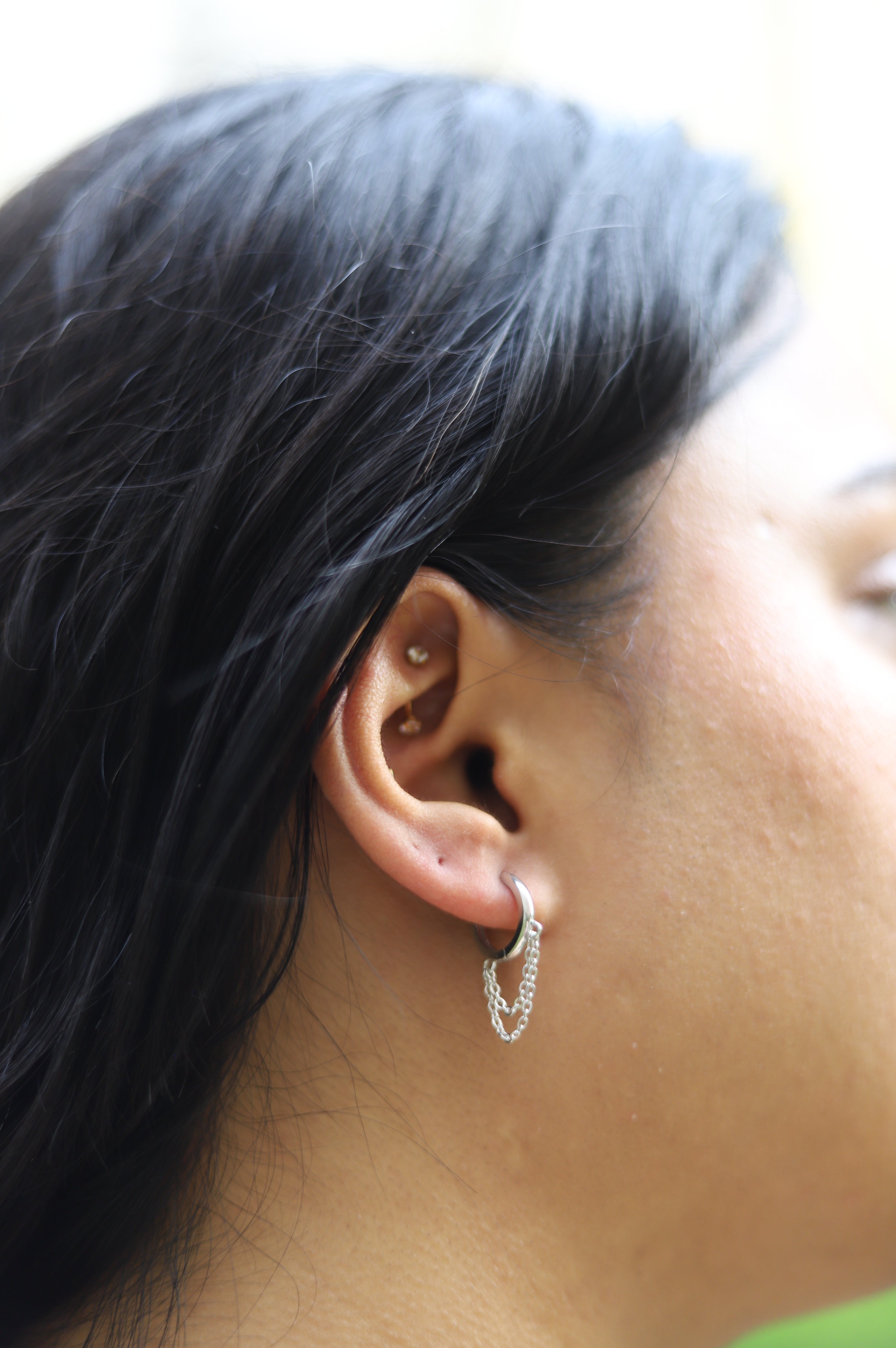 Mini Chain Hoop Earrings