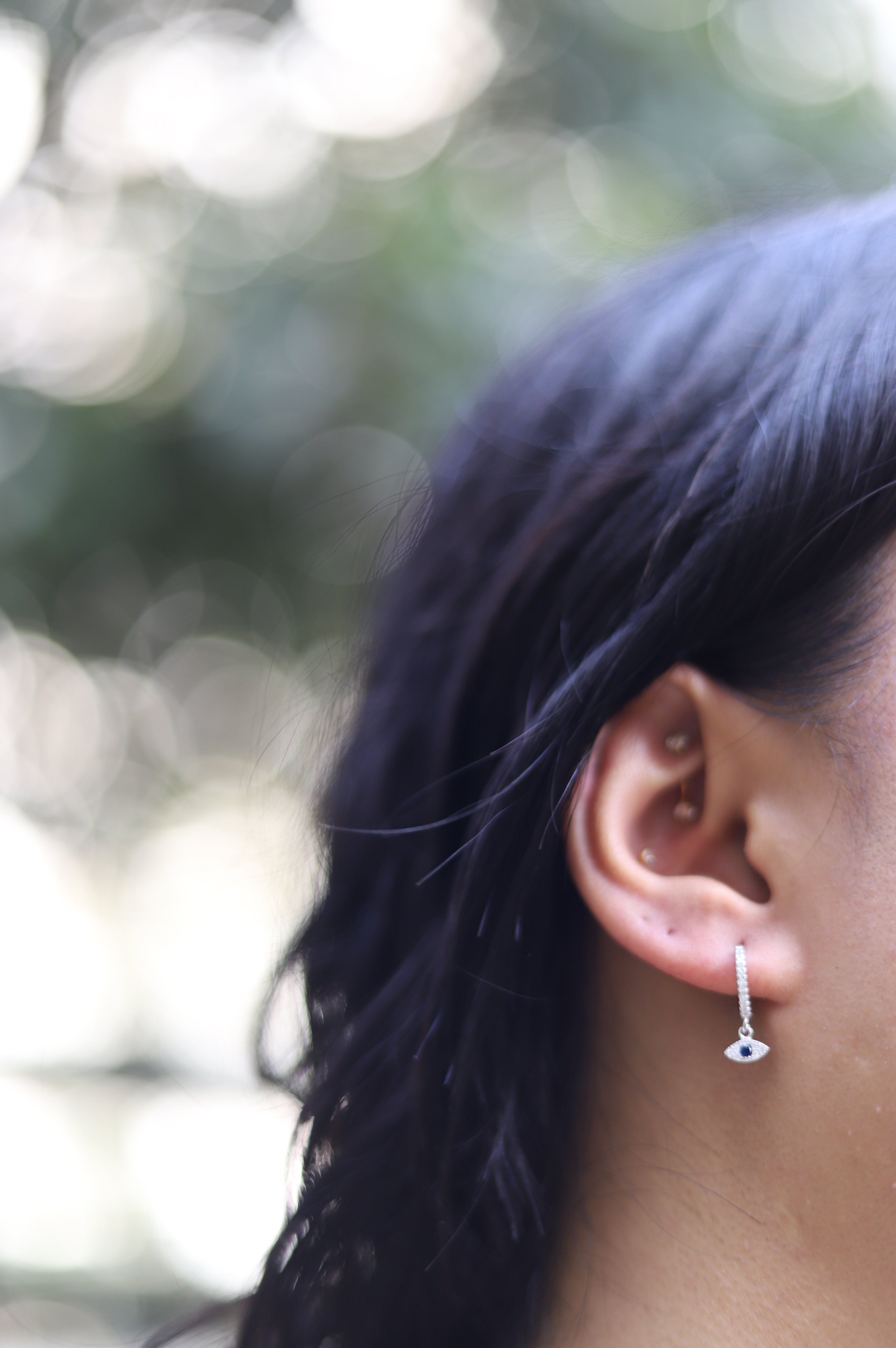 Pearl Charm Hoop Earrings