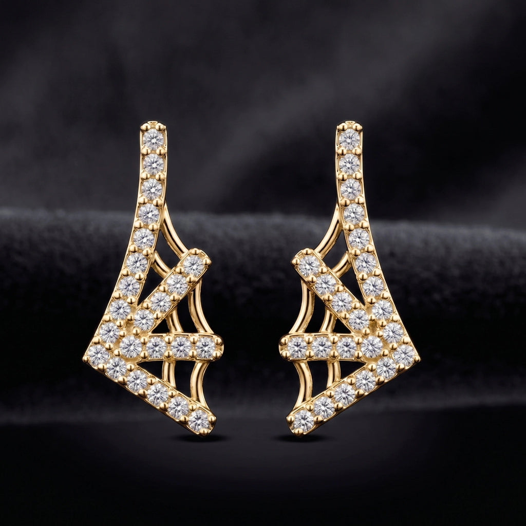 Zirconia Web Stud Earrings