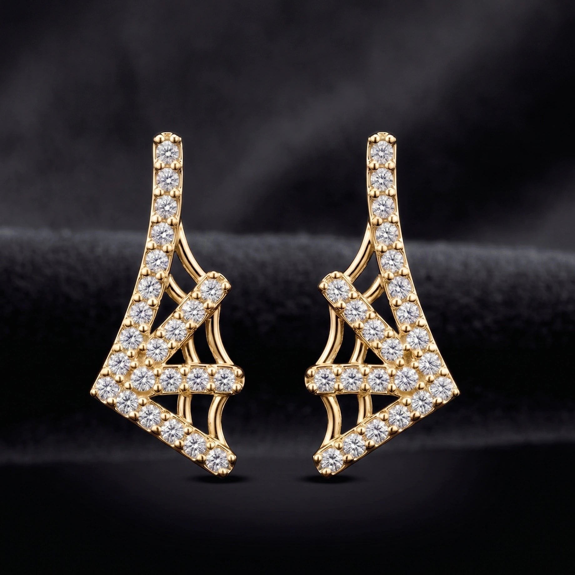 Zirconia Web Stud Earrings