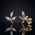 Zirconia Marquise Leaf Stud