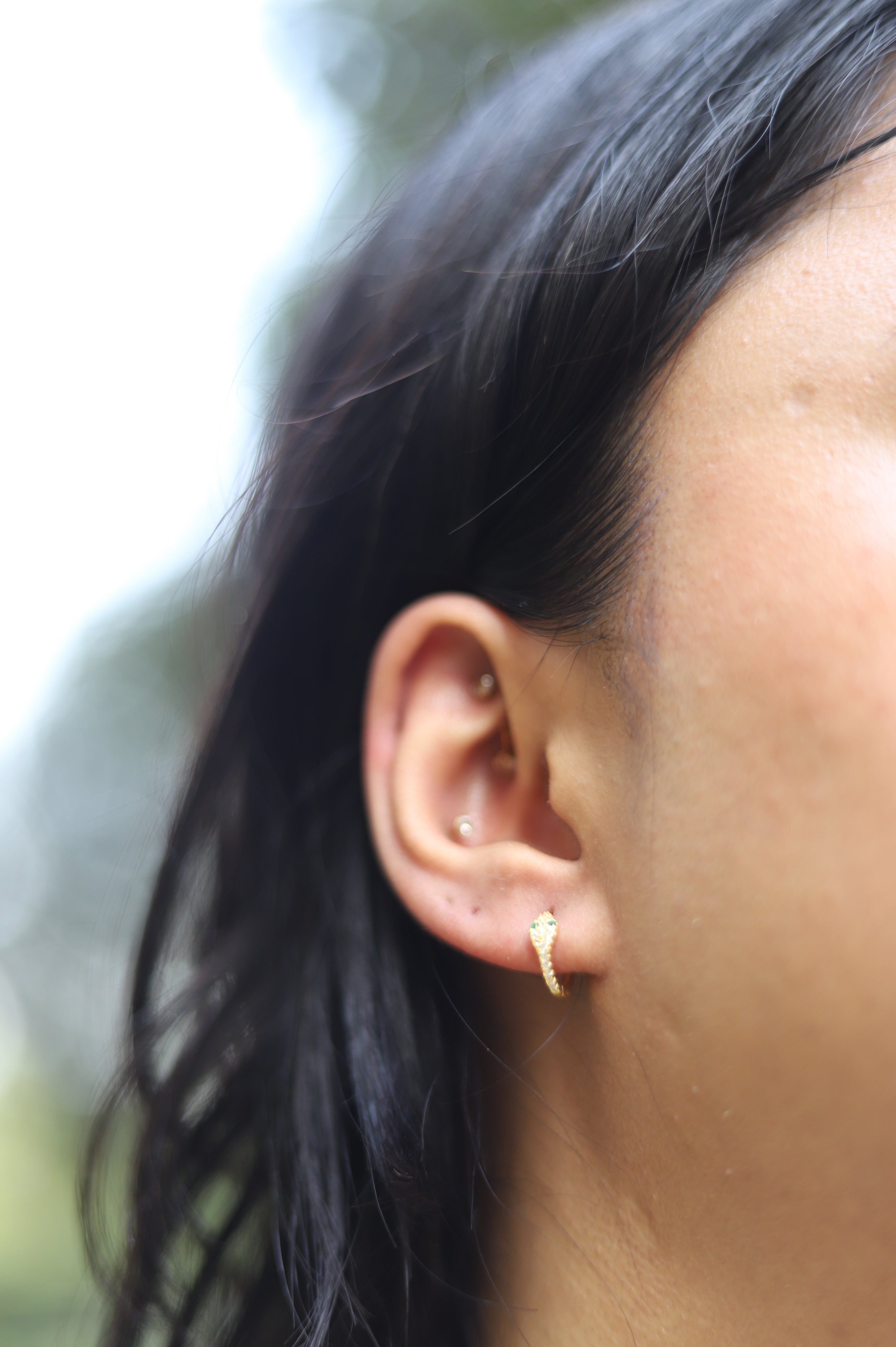 Serpentine Huggie Hoop Earrings