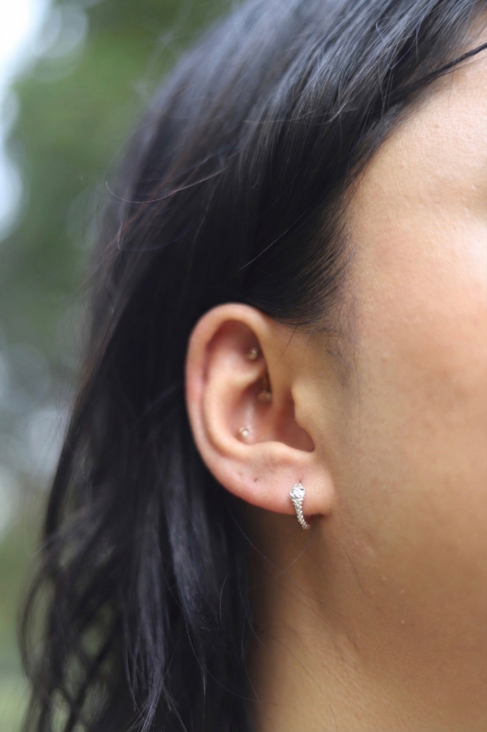 Serpentine Huggie Hoop Earrings