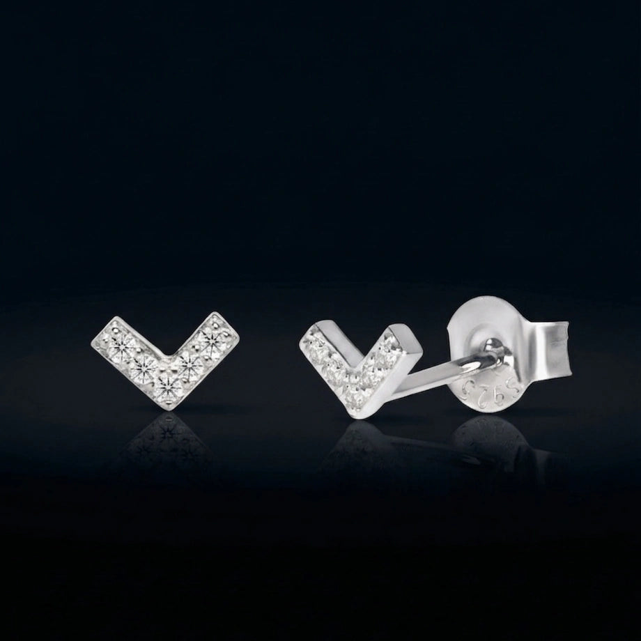 Arrow Zircon Stud Earrings