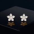 Zirconia Flower Stud Earrings