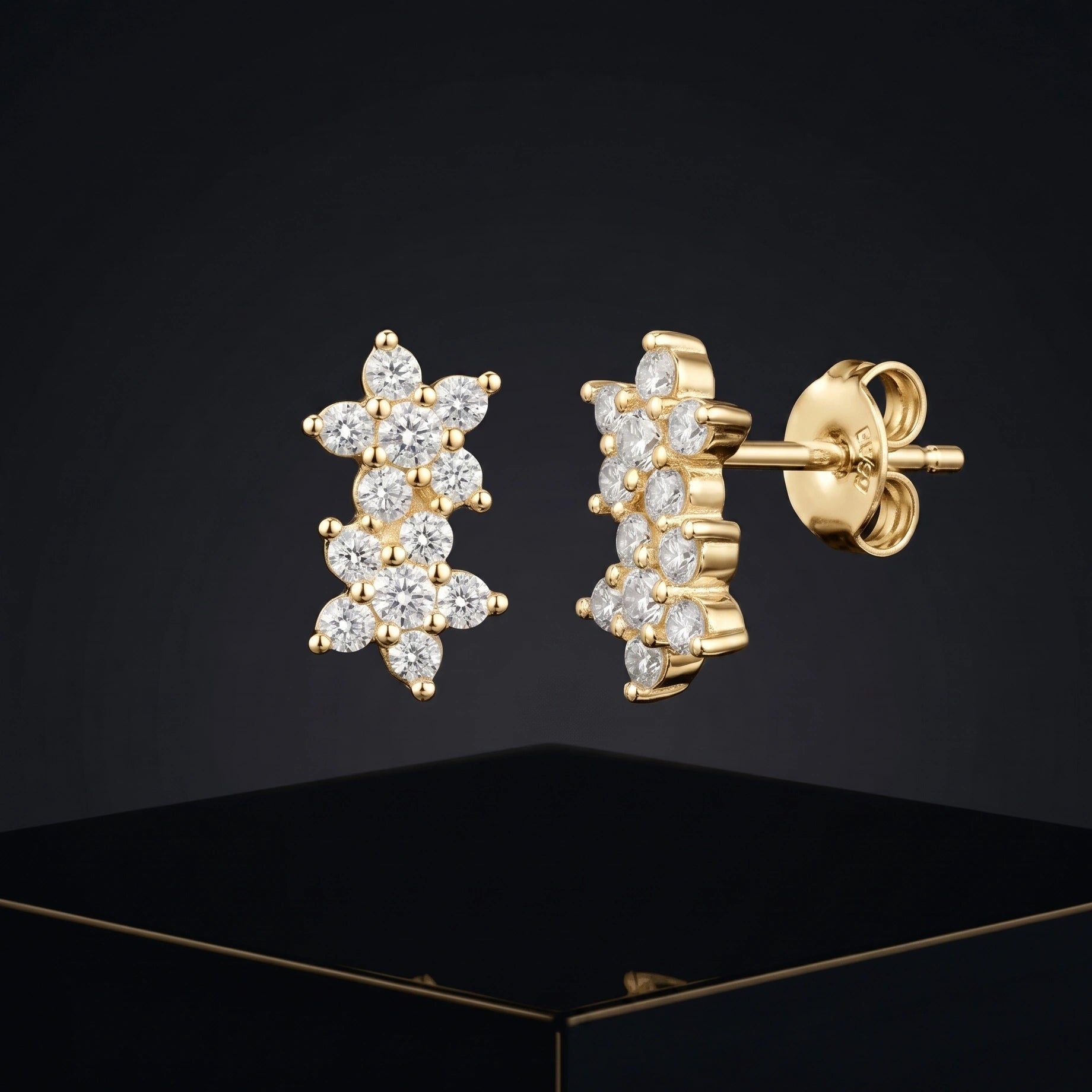 Zirconia Stack Bloom Stud