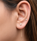 Bezel Stone Sui Dhaga Threader Earrings