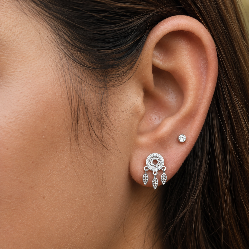 Dreamcatcher Charm Stud Earrings