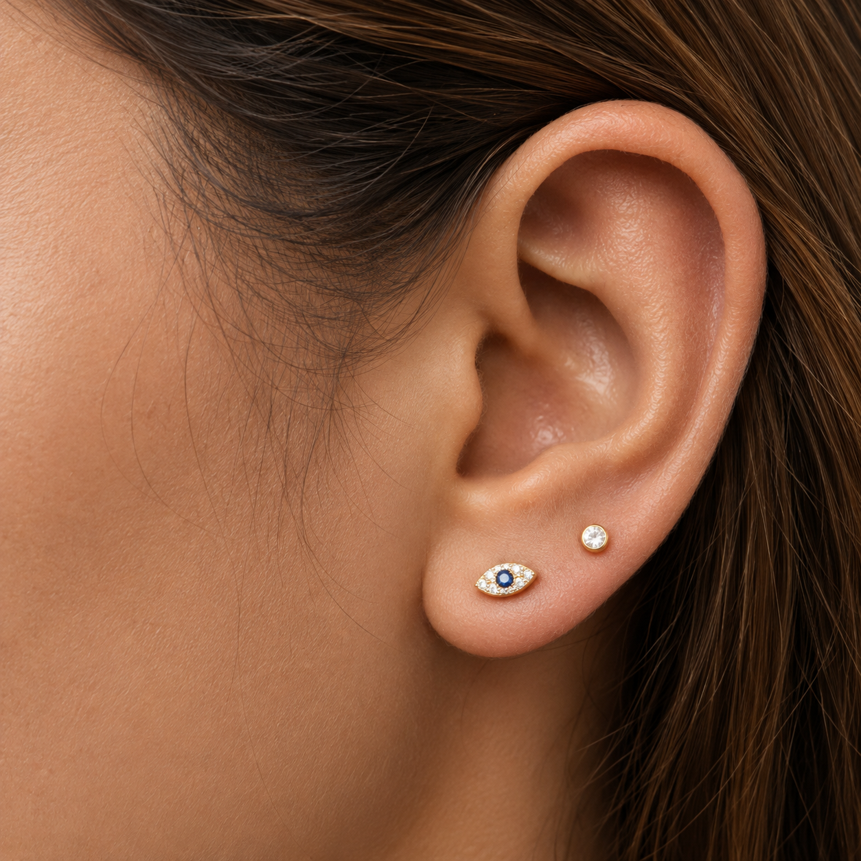 Evil Eye Zirconia Stud