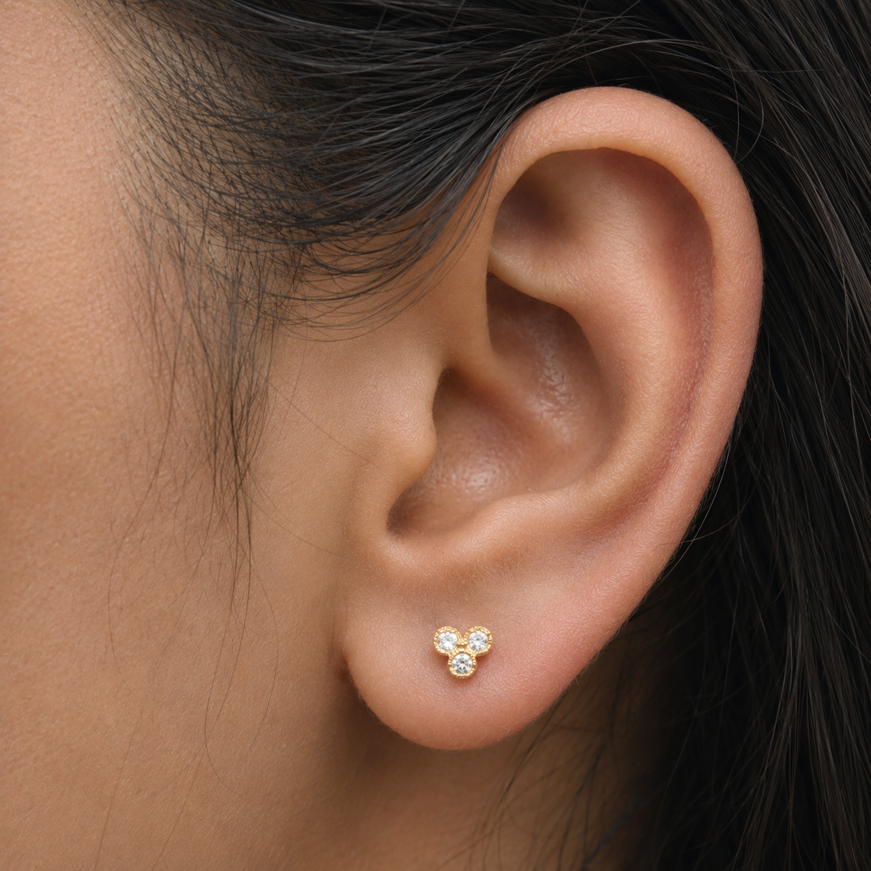 Mini Trio Stud Earrings