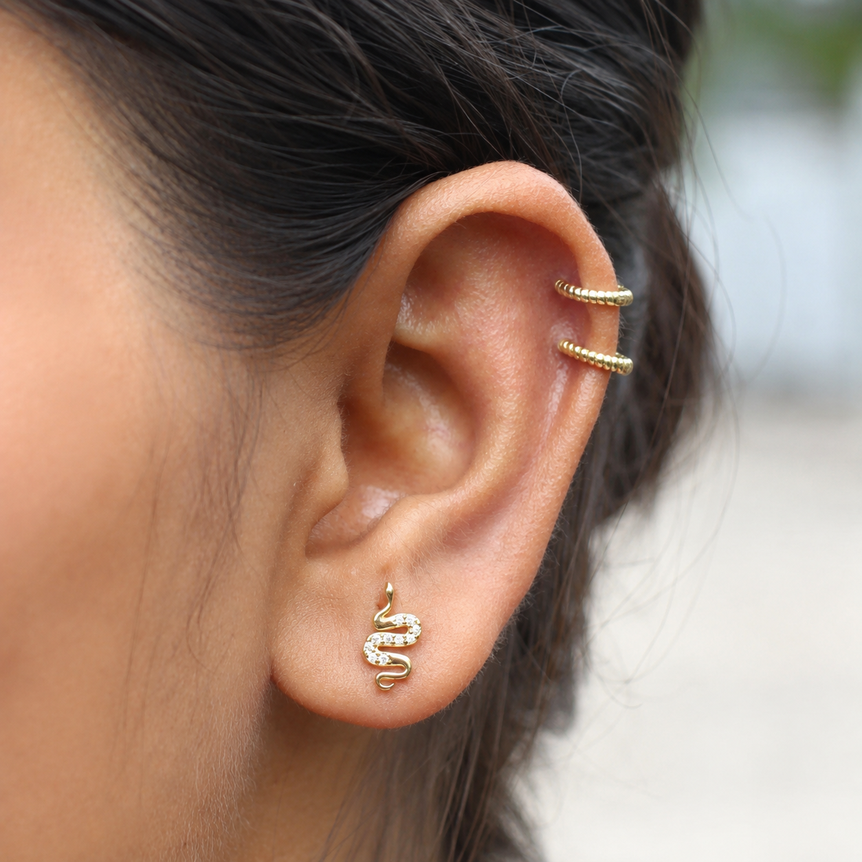 Zirconia Snake Stud