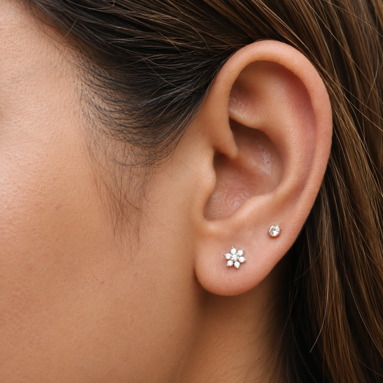 Zirconia Floral Cluster Stud