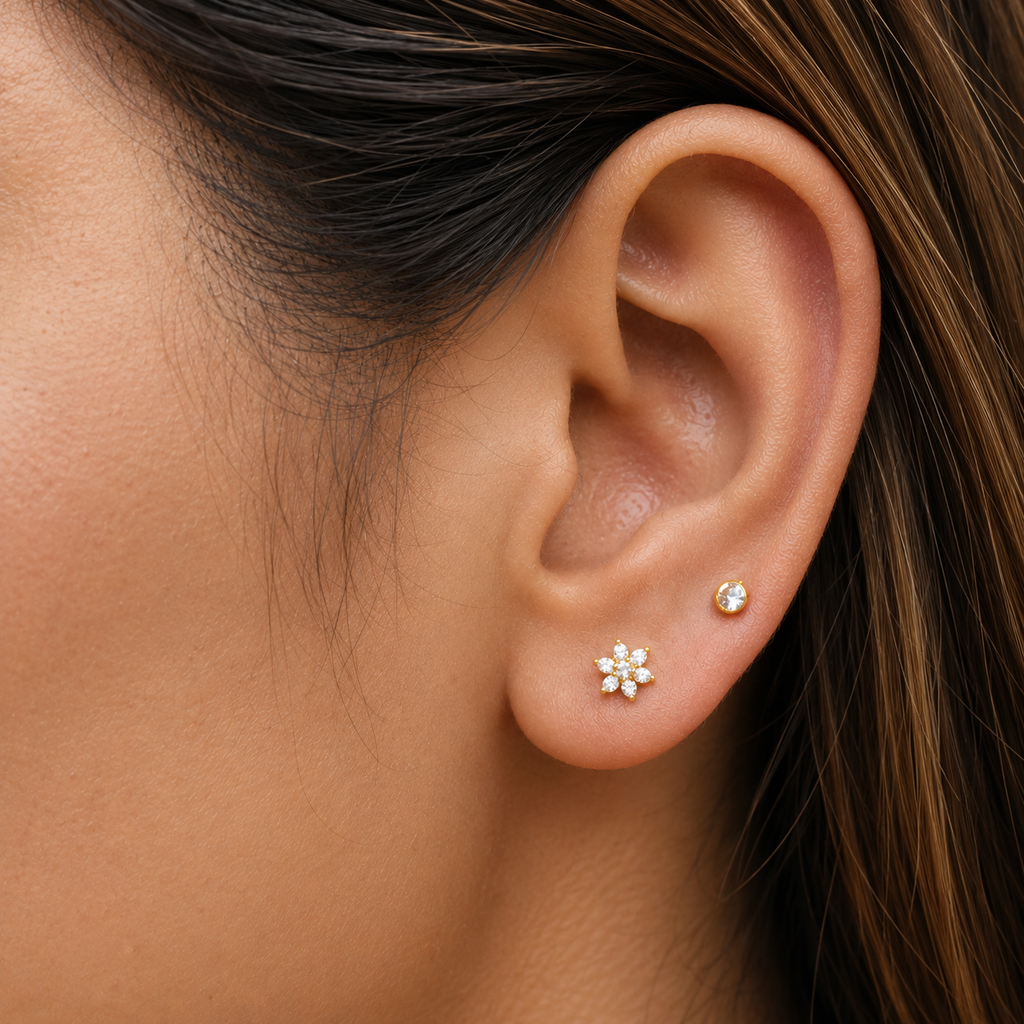 Zirconia Floral Cluster Stud