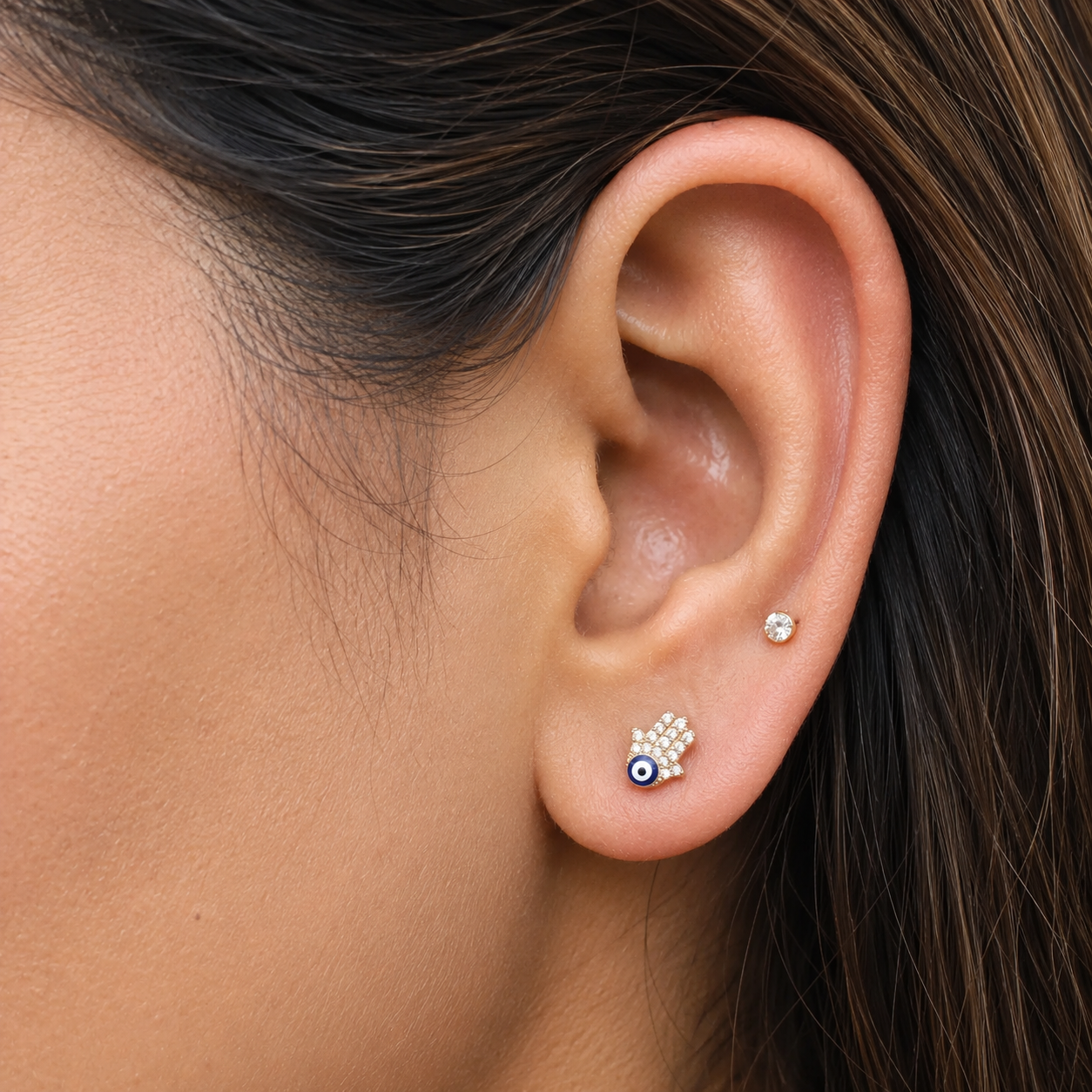 Hamsa Hand Stud Earrings