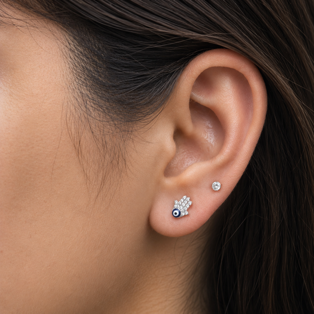 Hamsa Hand Stud Earrings