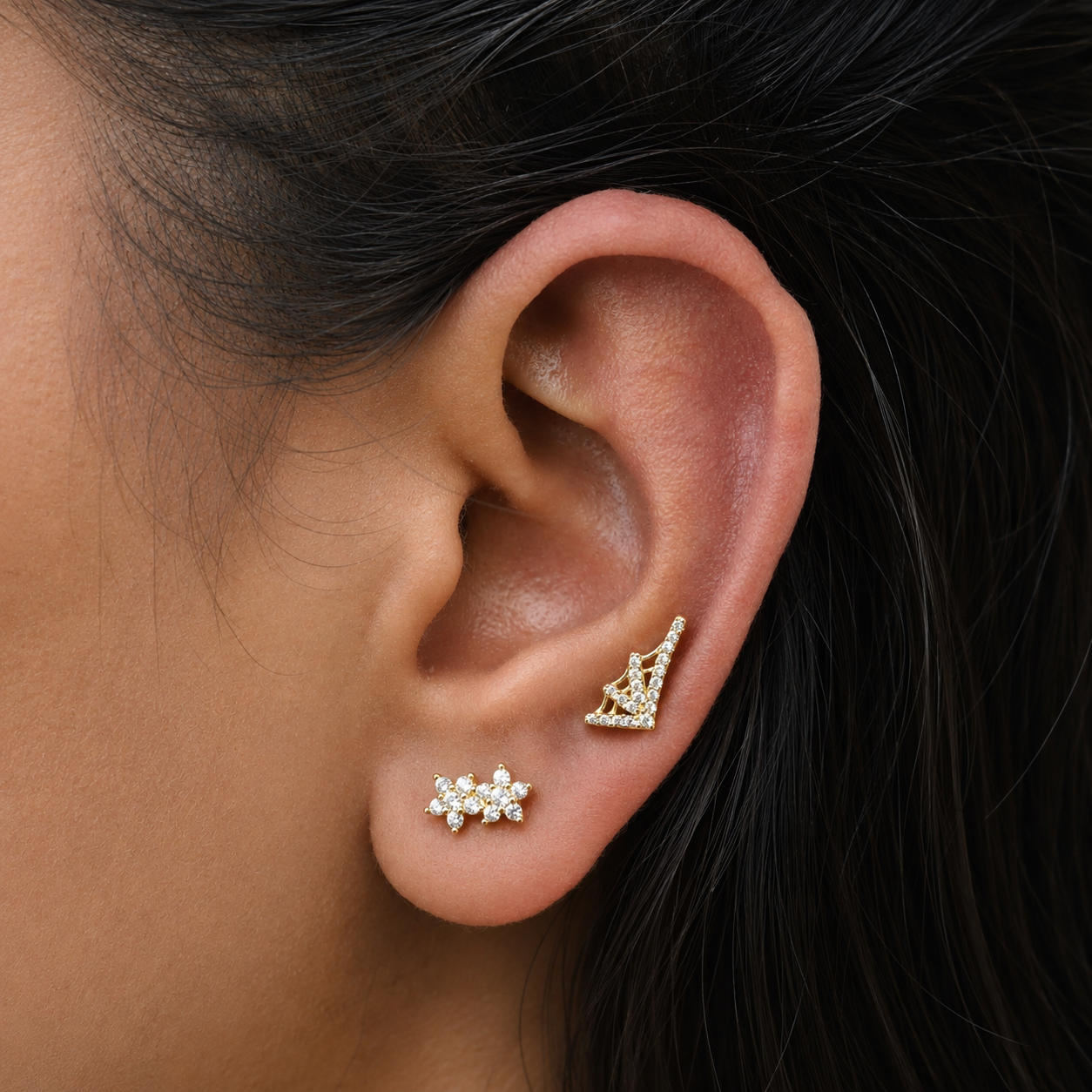 Zirconia Web Stud Earrings
