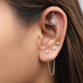 Starlit Drop Helix Hanging Earrings
