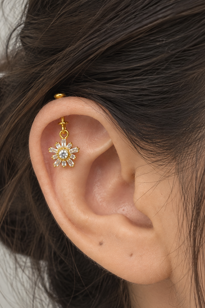 Starlit Drop Helix Hanging Earrings