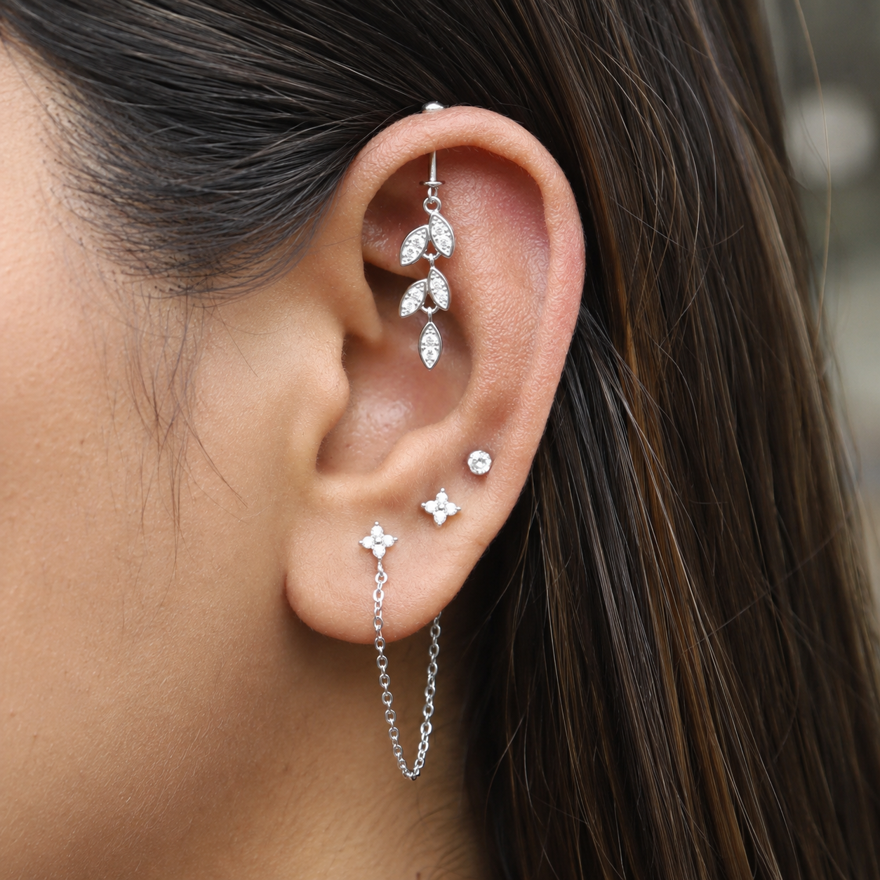 Leaf Me Alone Helix Hanging Earrings