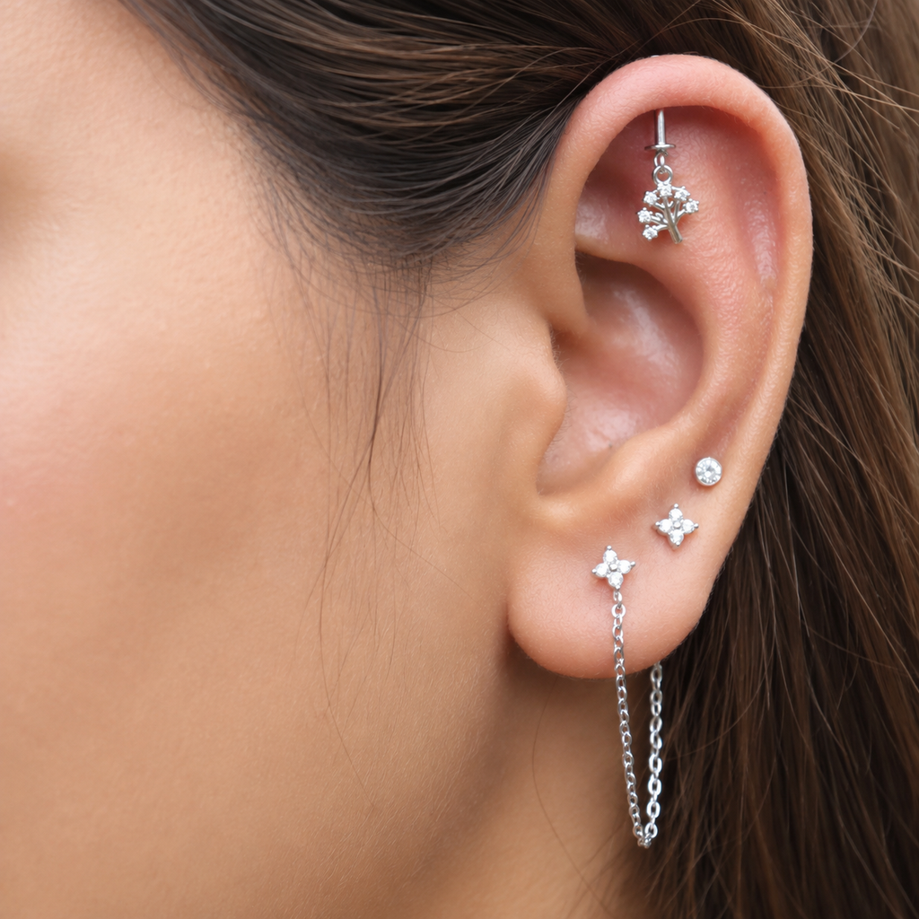 Tree of Eternity Helix Hanging Earrrings