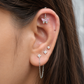 Baby Pink Butterfly Helix Hanging Earrings
