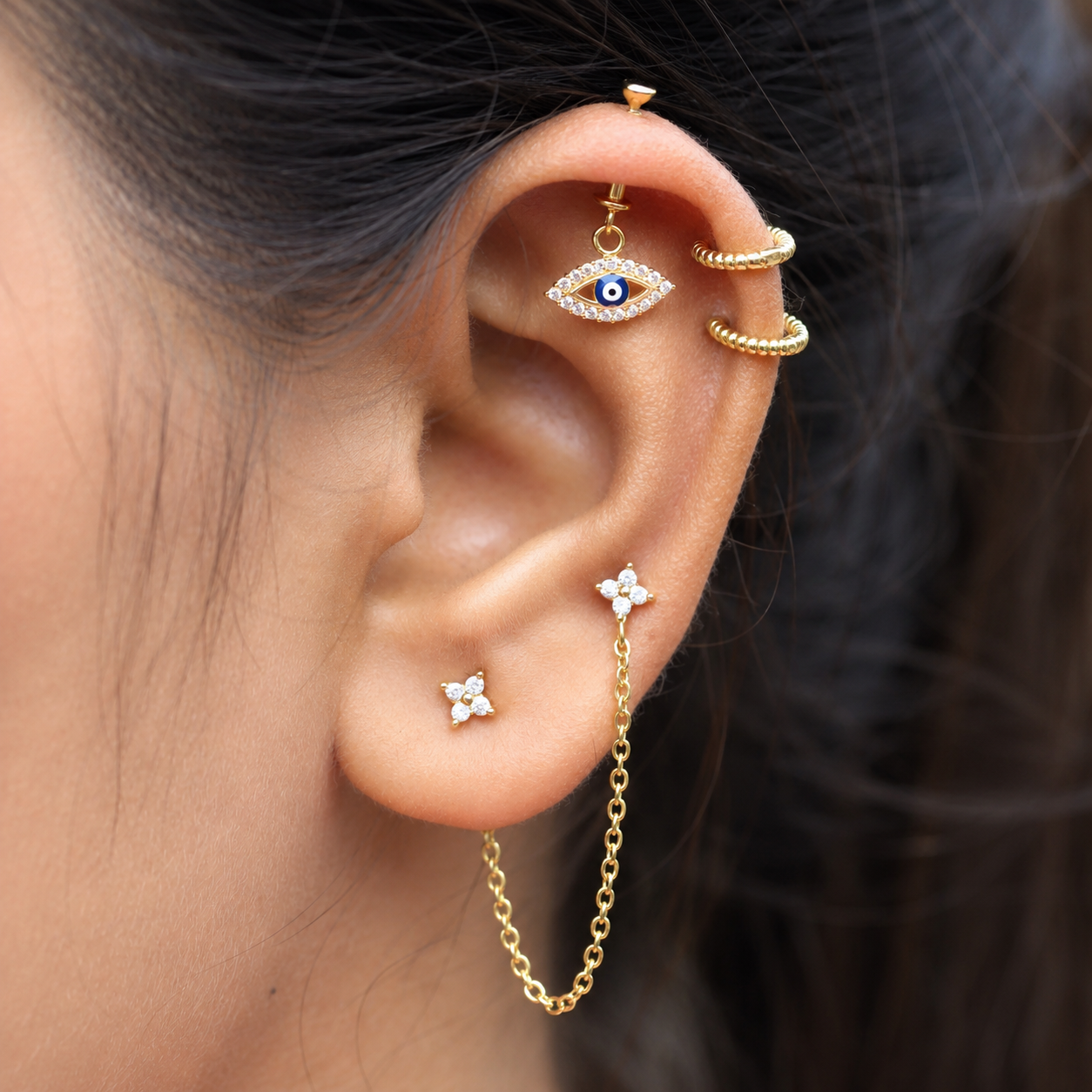 Nazar No More Helix Hanging Earrings
