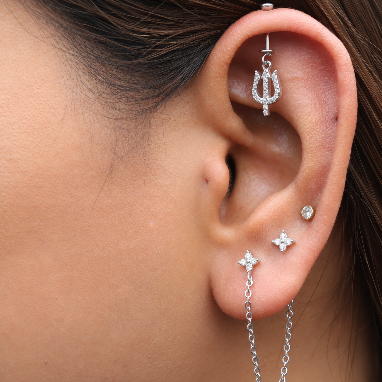 Trishul Helix Hanging Earrings