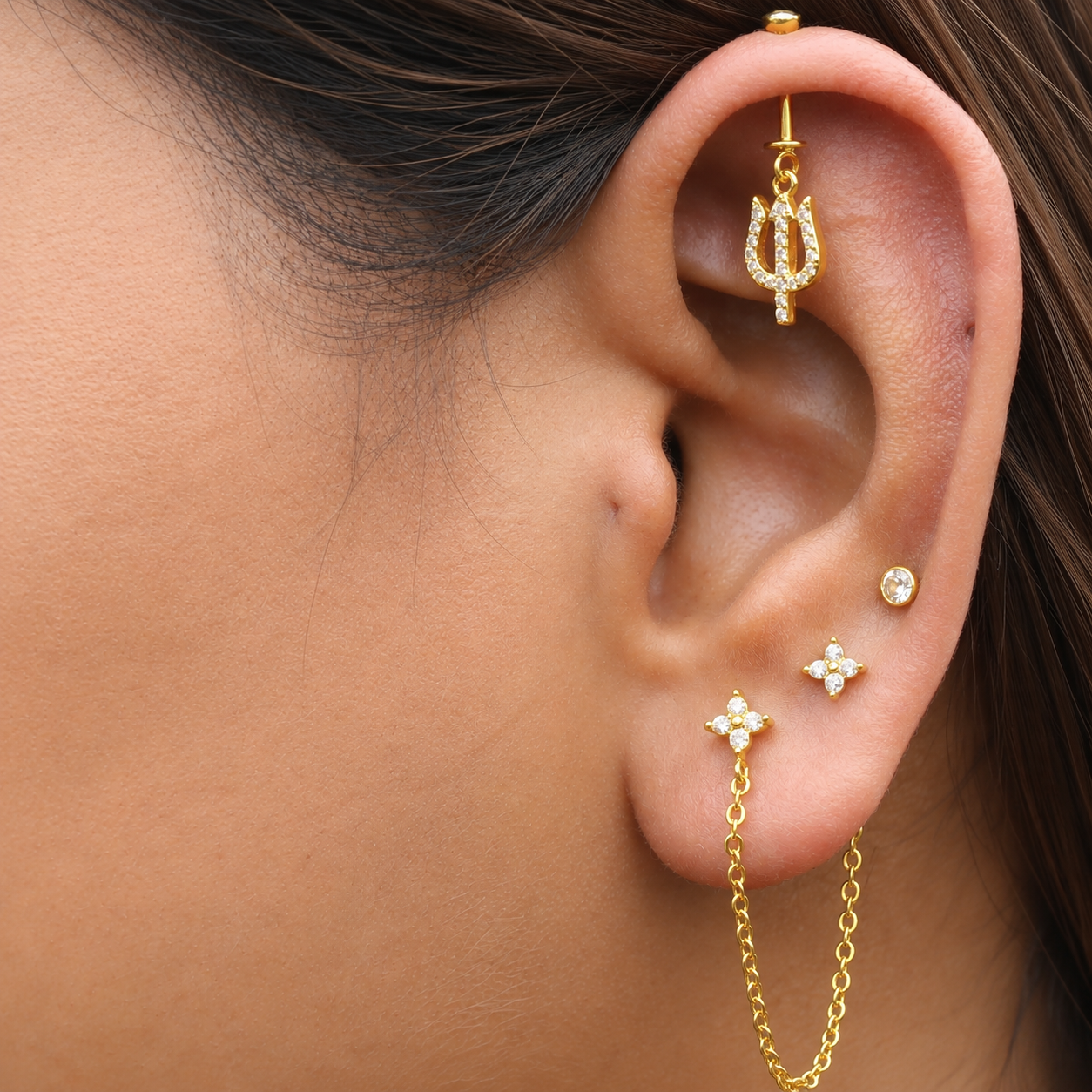 Trishul Helix Hanging Earrings