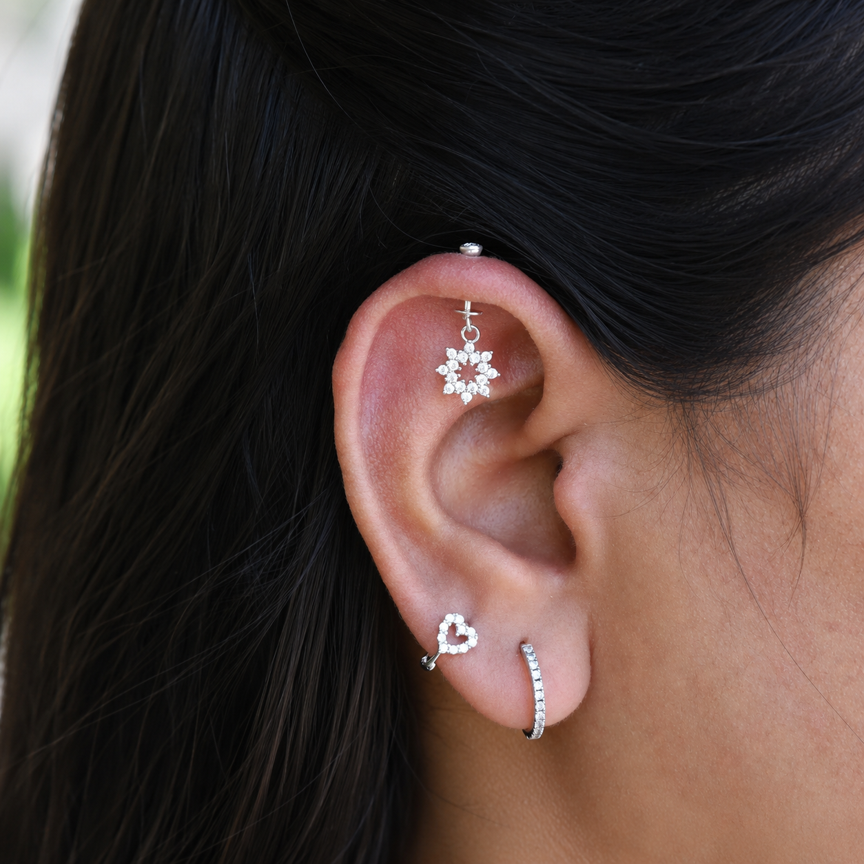 Bubble Bloom Helix Hanging Earrings
