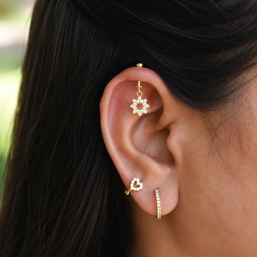 Bubble Bloom Helix Hanging Earrings