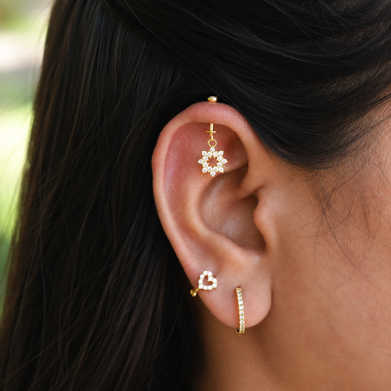 Bubble Bloom Helix Hanging Earrings