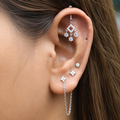 Zirconia Dewdrops Helix Hanging Earrings