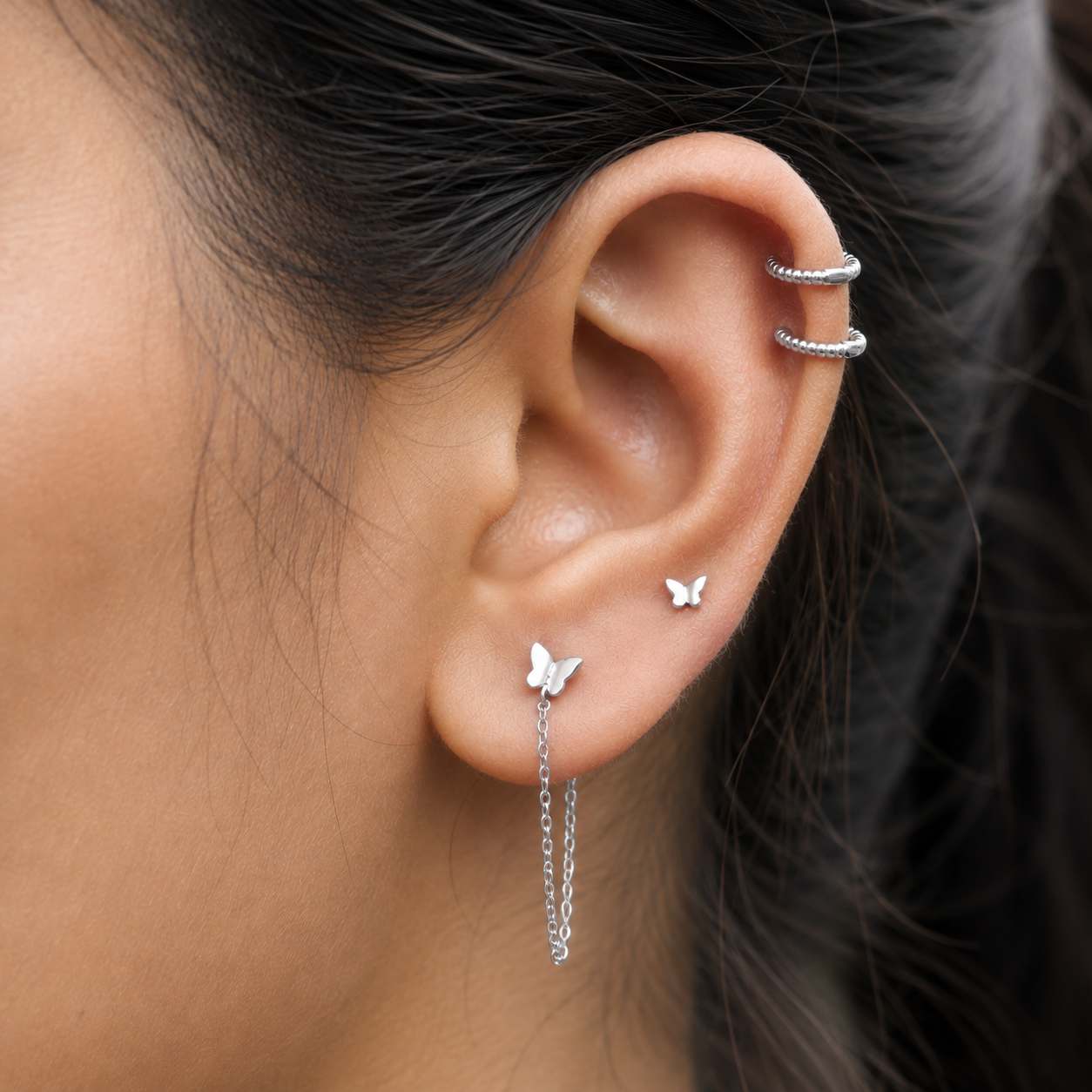 2 in 1 Dainty Butterfly Chain Connector