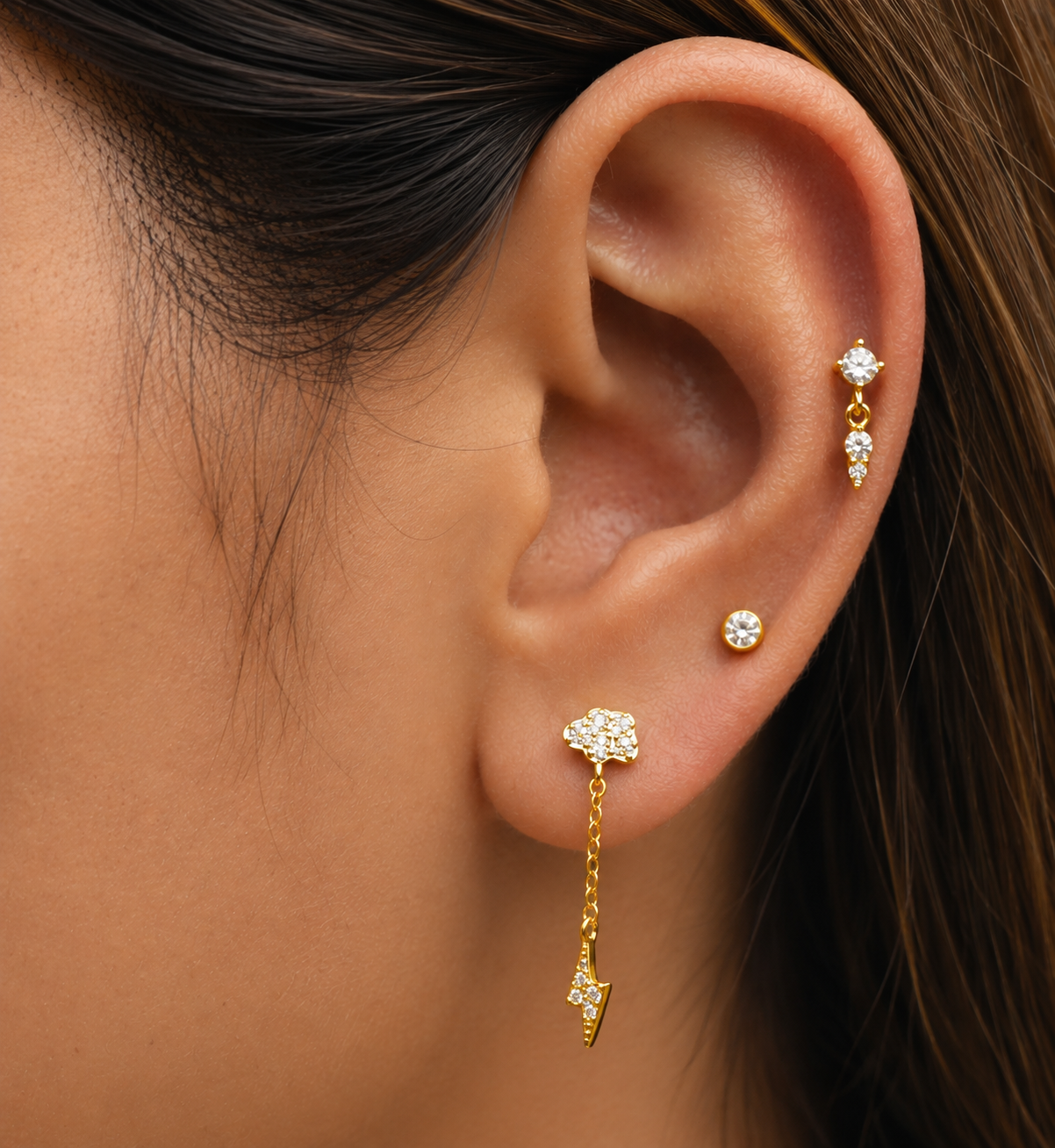 Lightning Cloud Chain Earring
