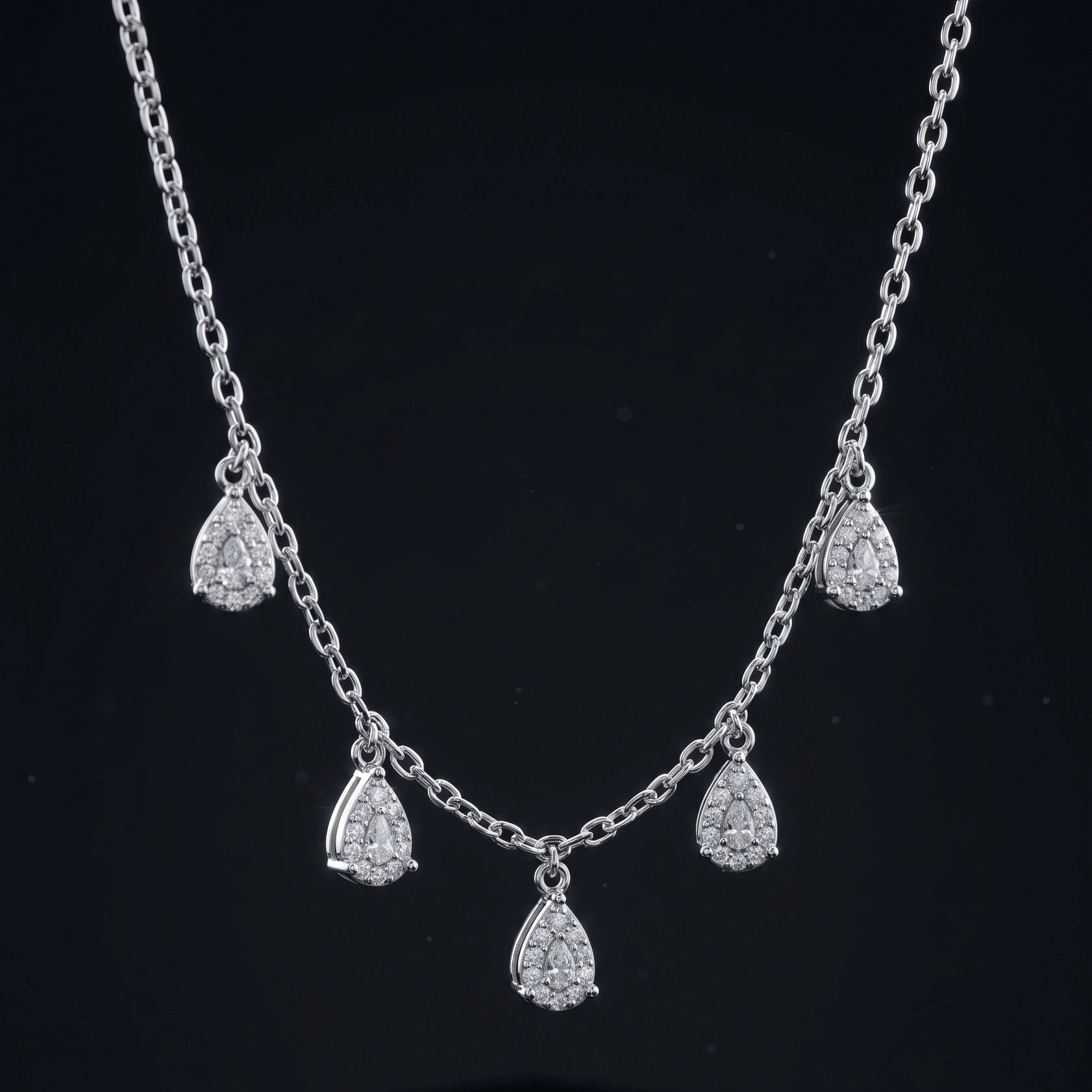 Teardrop Multi Charm Necklace
