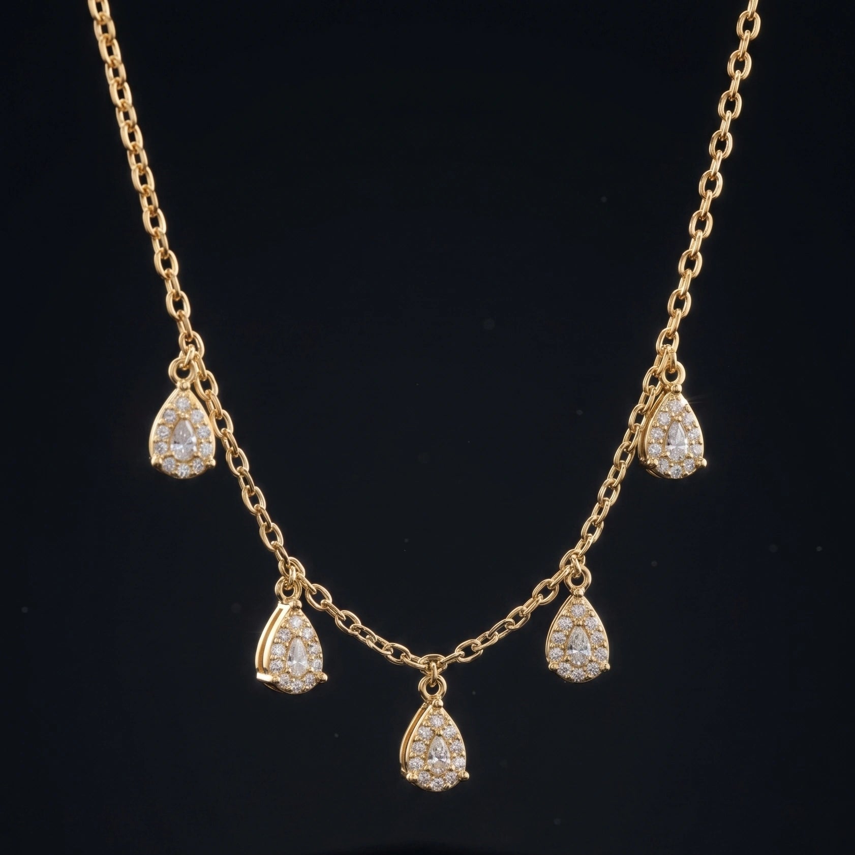 Teardrop Multi Charm Necklace