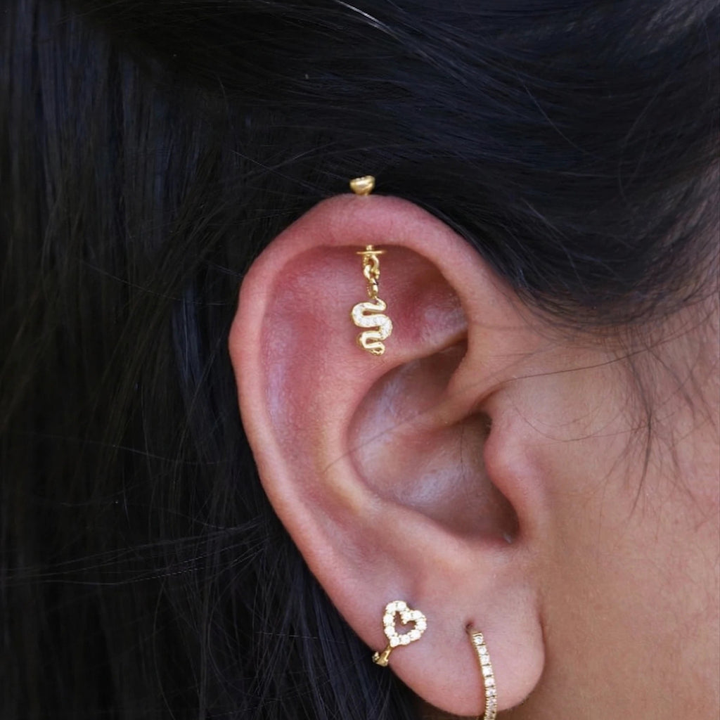 Zirconia Serpent Helix Hanging