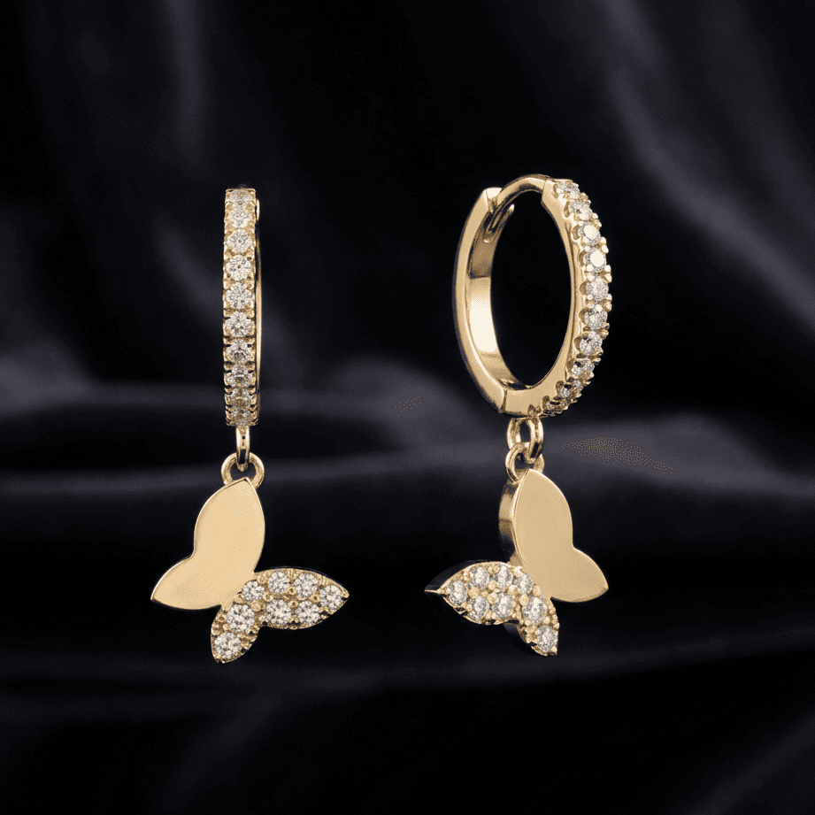 Butterfly Charm Hoop Earrings