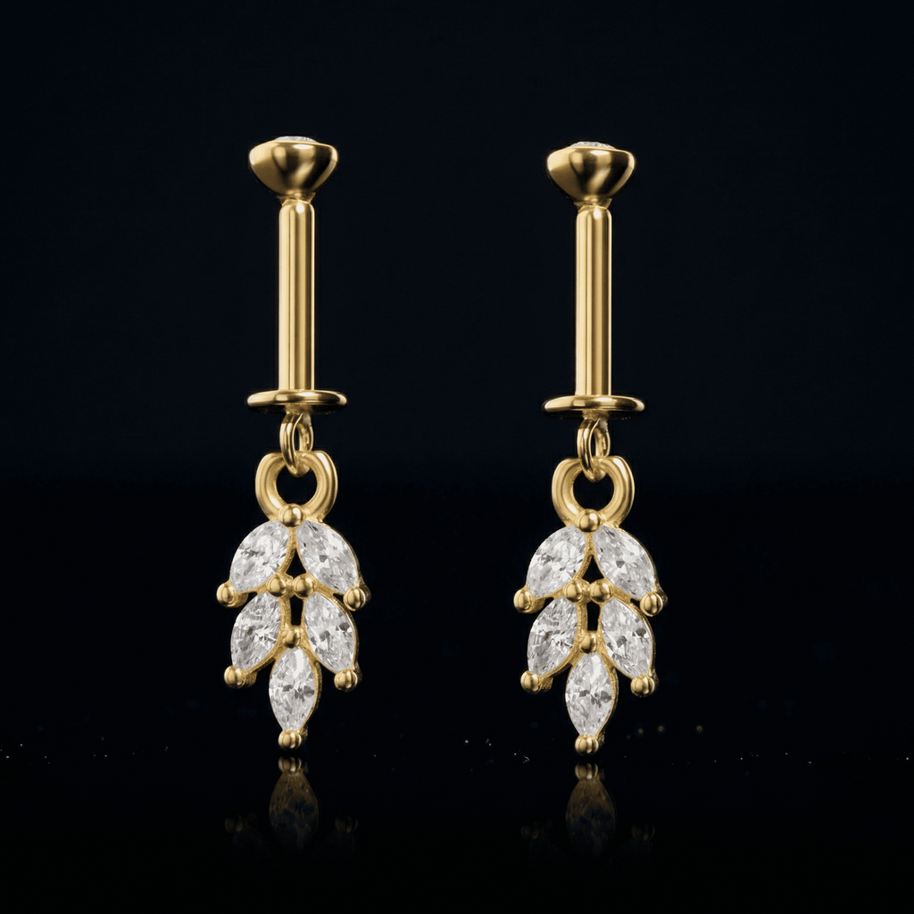 Leaflet Helix Hanging Earrings