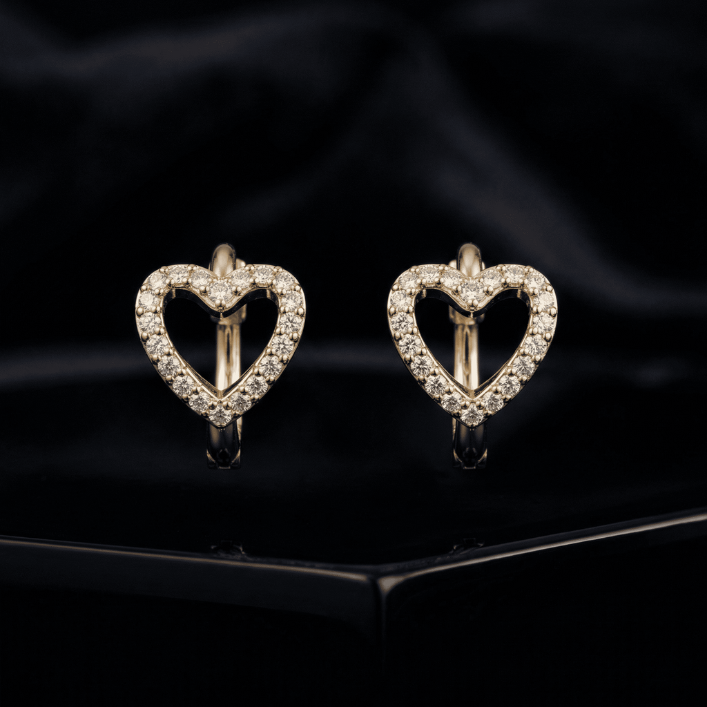 Heart Huggie Hoop Earrings