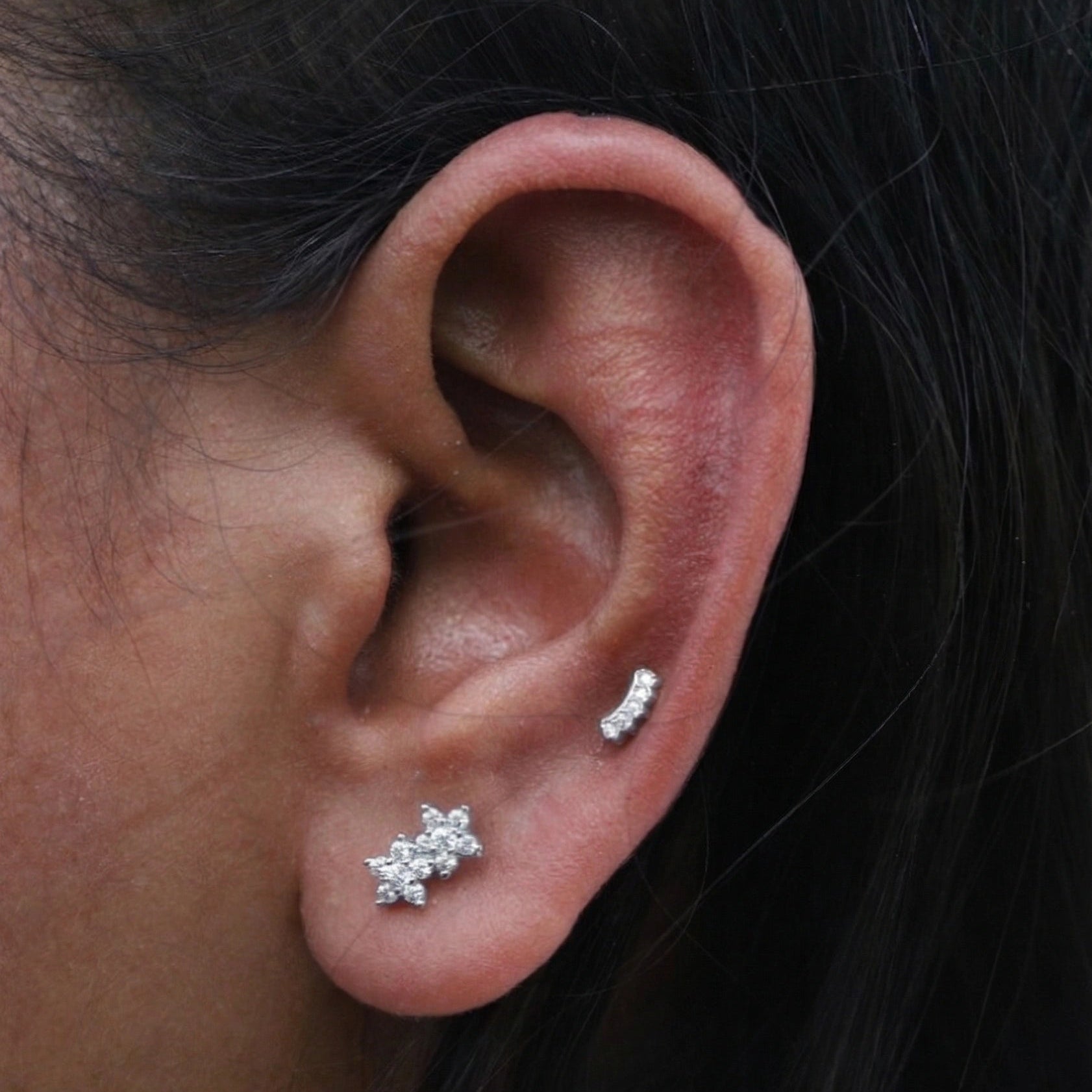 Zirconia Stack Bloom Stud