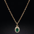 Emerald Solitare Pendant Necklace